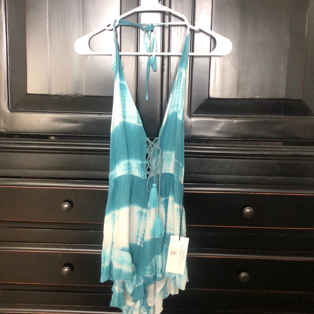 Cotton Candy LA Blue Tie Dye Romper